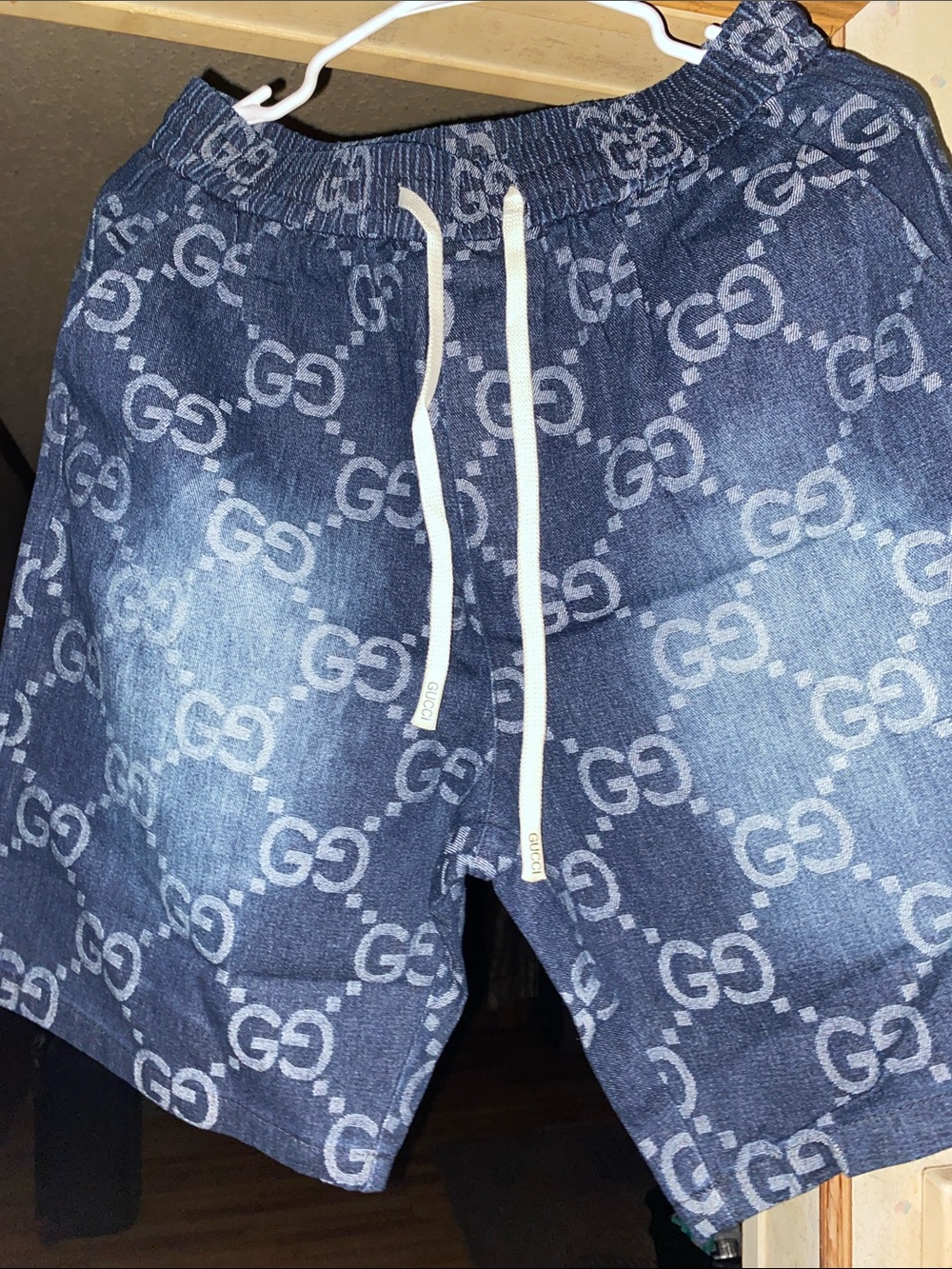 Gucci Blue Denim Short-Sleeve Monogram Button Shirt - Picture 3 of 4